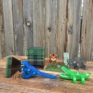 Magna Tiles Jungle Animals Colorful Dinosaur and Animal Building Set